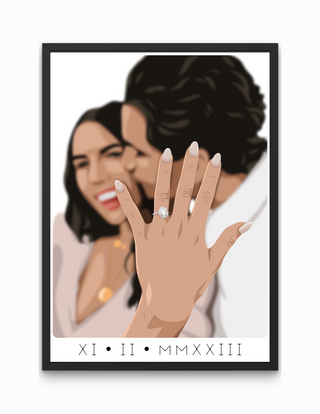 Engagement Portrait | Custom Vector Art