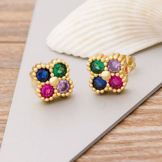 Luxury 4 Colour Stud Earrings