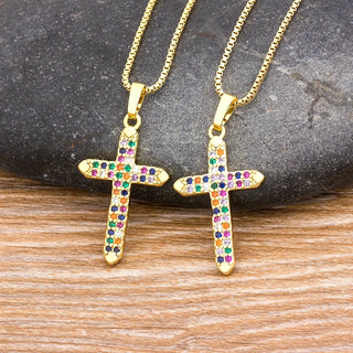Cross Pendant Chain Necklace - 10 Pendant Styles