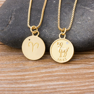 Zodiac Letter & Constellations Chain Necklace