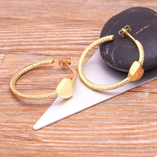 Hoop with Dainty Heart Earrings