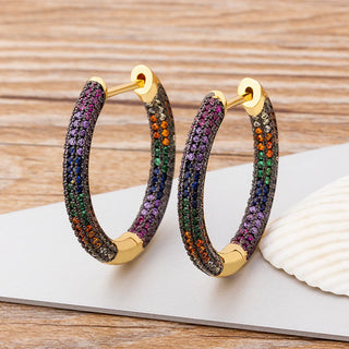 Luxury Large Hoop Crystal Earrings - 4 Colours