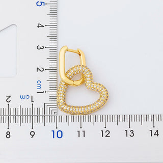 Heart Shaped Dangle Earrings - 3 Colours
