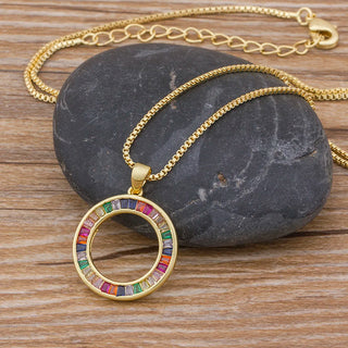 Rainbow Charm Long Chain Necklace - 8 Styles