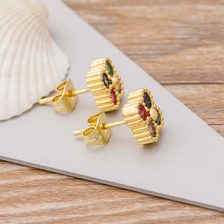 Luxury 4 Colour Stud Earrings