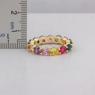 Dainty Colouful Eternity Ring