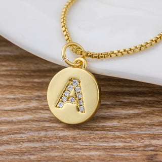 Tiny Round Initial Pendant Necklace