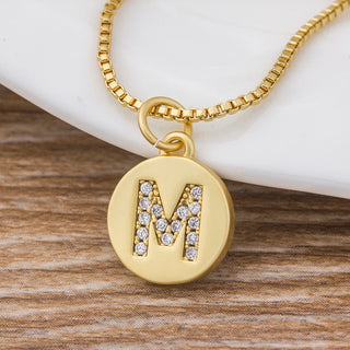 Tiny Round Initial Pendant Necklace