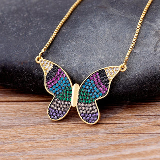 Lucky Butterfly Rhinestone Choker Necklace - 12 Styles
