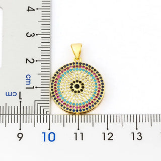 Round Multicoloured Crystals Pendant Necklace