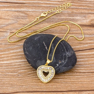 Romantic Heart Pendant Long Chain Necklace