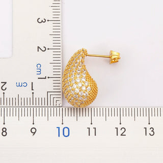 Dazzling Gloss Waterdrop Full Zircon Earrings in Gold or Silver