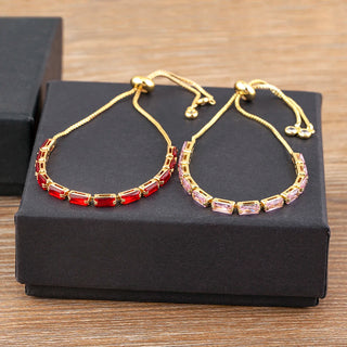 Crystal Link Chain Bracelet - 7 Colours