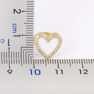 Simple Heart Shaped Studs - White and Black Styles