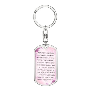 To My Mom Keychain w/ Personalized Engraving
