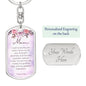 To Mom Keychain w/ Personalized Engraving