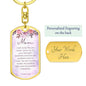To Mom Keychain w/ Personalized Engraving