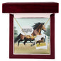 Horse Personalized Name Necklace and Custom Cartoonified Message Card