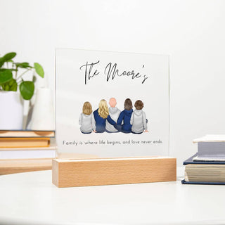 Personalized Family | Custom Portrait | Acrylic Square