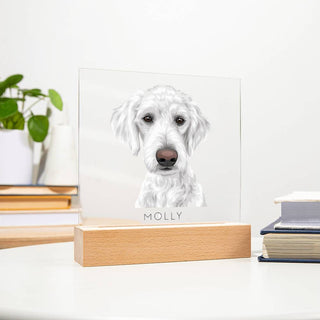 Pet Portrait | Custom Vector Art | Square Acrylic Plaque