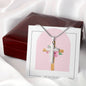 He is Risen Faith Cross Necklace