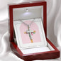 He is Risen Faith Cross Necklace
