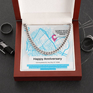 Happy Anniversary Customizable Personalized Necklace for him - Atelier Prints