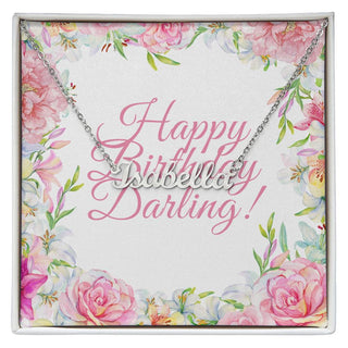 Happy Birthday Darling Personalized Name Necklace - Atelier Prints
