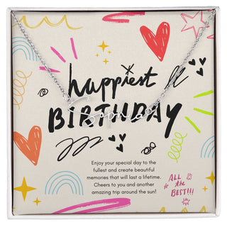 Happy Birthday Sparkle Personalized Name Necklace - Atelier Prints