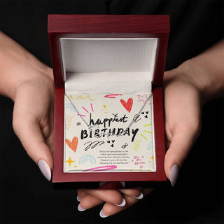 Happy Birthday Sparkle Personalized Name Necklace - Atelier Prints