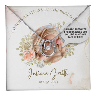 New Baby Congratulations Customizable Personalized Necklace - Atelier Prints