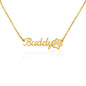 Paw Print Personalized Custom Pet Name Necklace - Atelier Prints