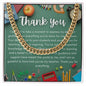 Teacher Gratitude Blooms Necklace for him - Atelier Prints