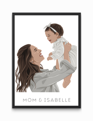 Mom & Child Portrait | Custom Vector Art