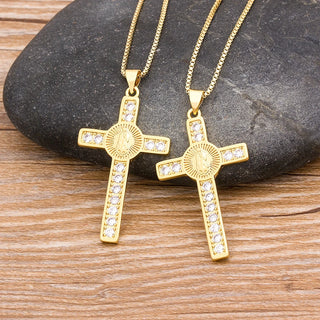 Cross Pendant Chain Necklace - 10 Pendant Styles