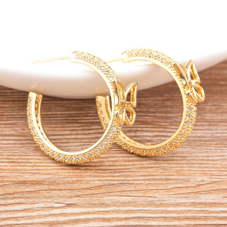 Exquisite Vintage Inspired Butterfly Hoop Earrings