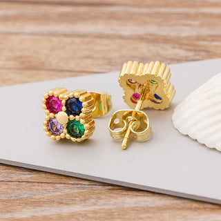 Luxury 4 Colour Stud Earrings