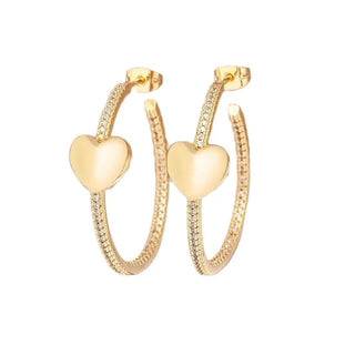 Hoop with Dainty Heart Earrings