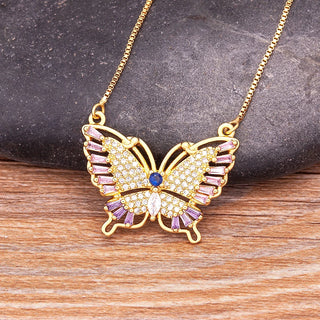 Lucky Butterfly Rhinestone Choker Necklace - 12 Styles