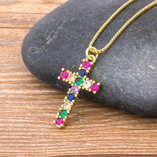 Cross Pendant Chain Necklace - 10 Pendant Styles