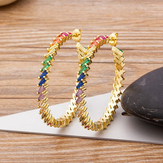 Luxury Rhinestone Hoop Earrings - 6 Styles