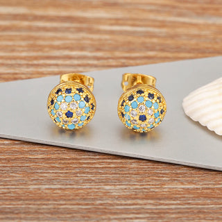 Ball Shaped Colourful Stud Earrings