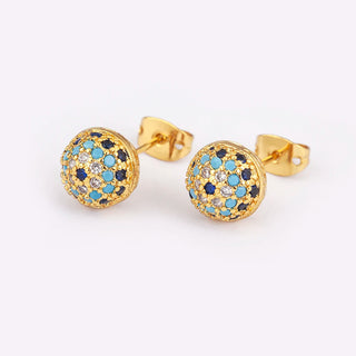 Ball Shaped Colourful Stud Earrings