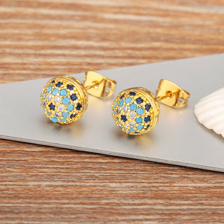 Ball Shaped Colourful Stud Earrings