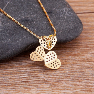 Three Sweet Heart Pendant Necklace