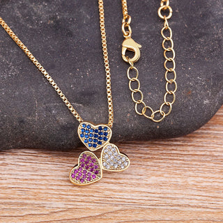 Three Sweet Heart Pendant Necklace