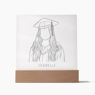 Graduation Portrait | Custom Line Art | Square Acrylic Plaque