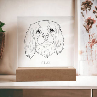 Pet Portrait | Custom Line Art | Square Acrylic Plaque