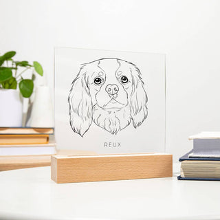 Pet Portrait | Custom Line Art | Square Acrylic Plaque