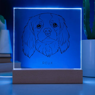 Pet Portrait | Custom Line Art | Square Acrylic Plaque